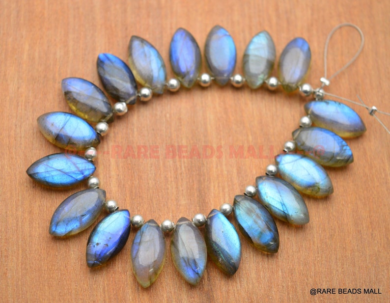 Labradorite Marquise BeadsNatural Labradorite Smooth Marquise BriolettesLabradorite Gemstone BriolettesLabradorite Beads6 PcsSILBCB