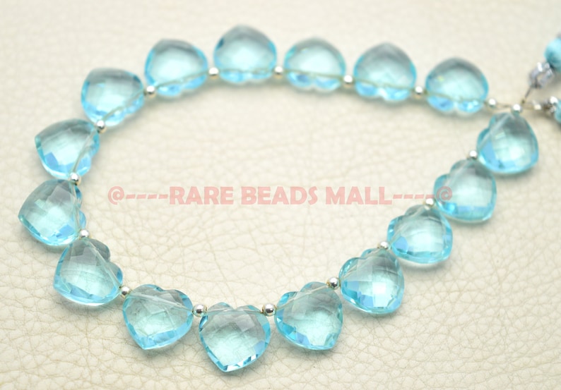 Sky Blue Quartz Heart BeadsSky Blue Quartz Faceted Heart BriolettesSky Blue Quartz BriolettesSky Blue Quartz Beads15 MM5 PiecesGMS-SB1