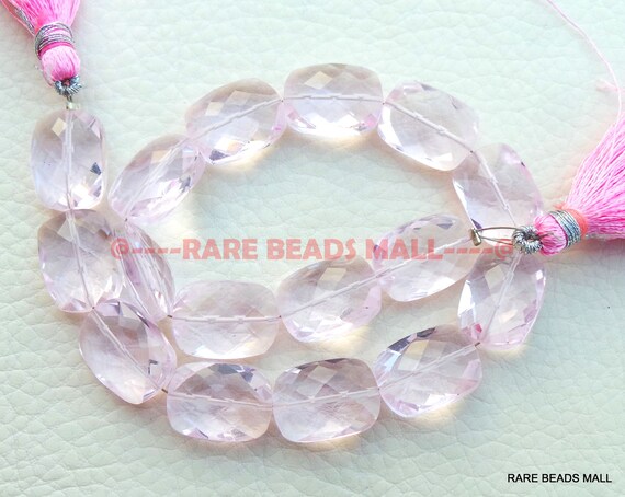 Rose Pink Quartz Faceted Pear Shape Briolettes 14x10 MM 5 Pairs