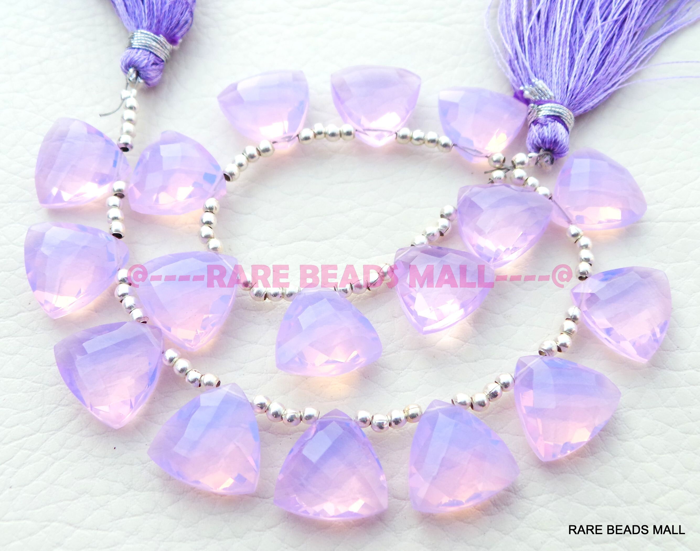 Lavender Quartz Trillion Beads/Lavender Quartz Faceted Etsy