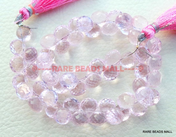 Rose Pink Quartz Faceted Pear Shape Briolettes 14x10 MM 5 Pairs