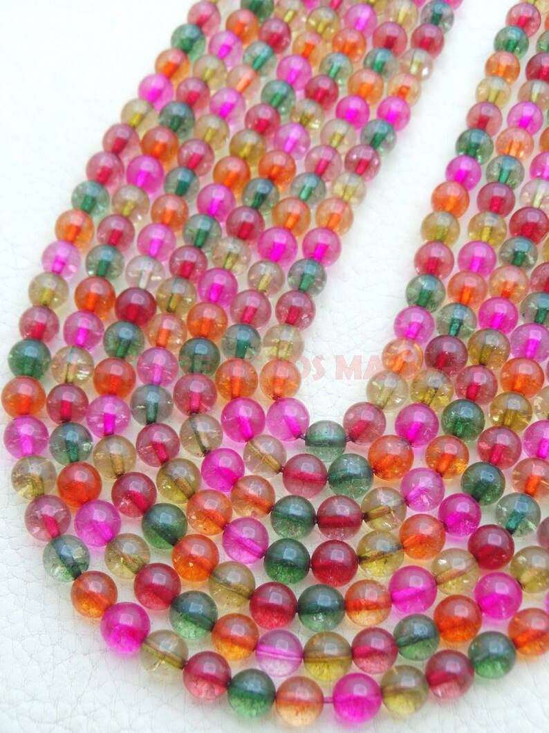 Multi Quartz RoundsMulti Quartz Smooth Round Ball BeadsMulti Quartz Gemstone Rondelle BeadsMulti Quartz Beads6 MM13 InchesSI-UDI01