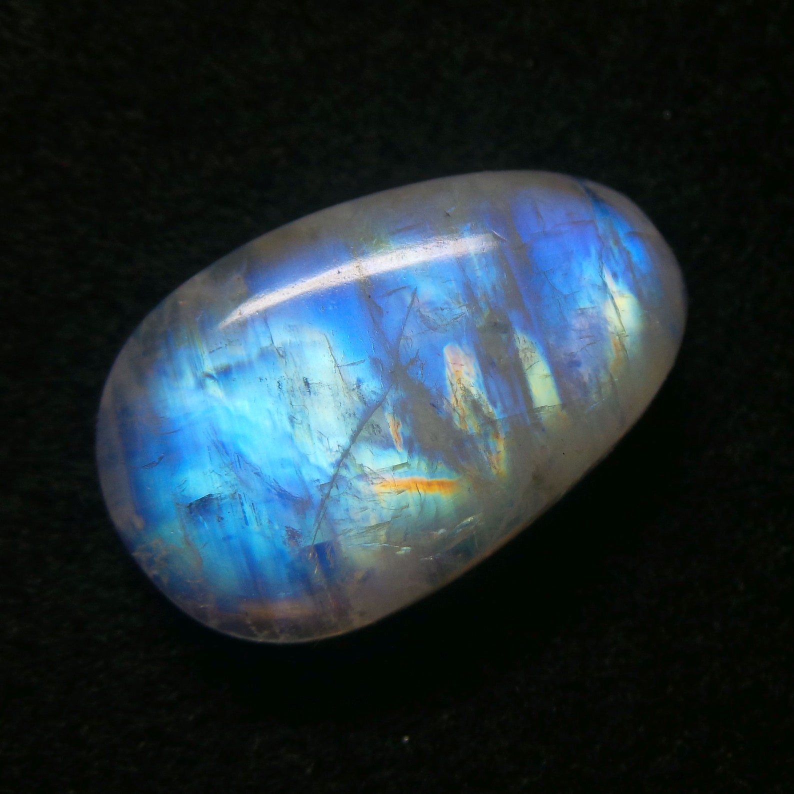 Rainbow Moonstone Cabochon/Natural Rainbow Moonstone Smooth Etsy