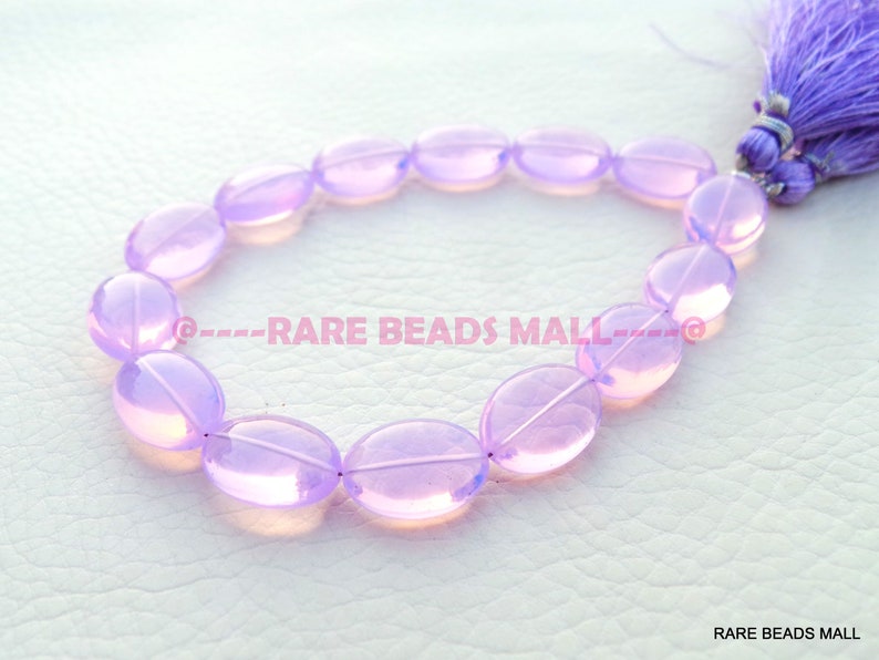Lavender Quartz Oval BeadsLavender Quartz Smooth Oval Shape BriolettesLavender Quartz Gemstone Briolettes7 Inch StrandGMS-LV1