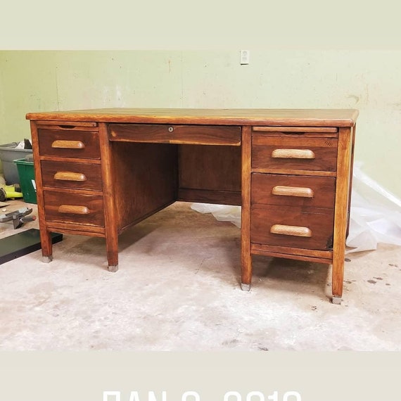 1930 S Mission Oak Writing Desk Etsy