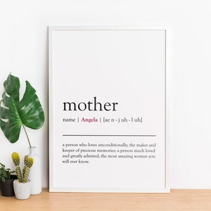 Personalized Mother&#39;s Day Definition Print