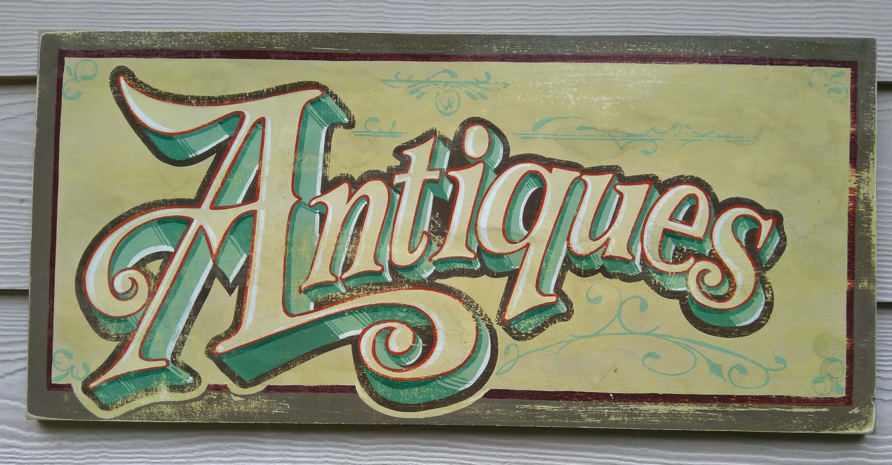 Vintage Antiques Sign | Etsy