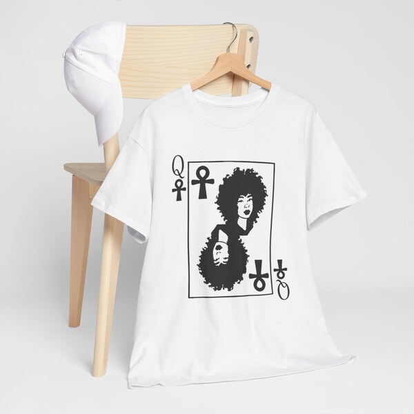 Queen of Ankh card tee, women t-shirts, women clothing, graphic t-shirts, Afrocentric tshirt