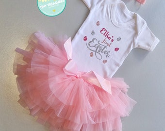 Personalised my first Easter baby vest plus optional tutu and hairband. Gift. Keepsake. Easter outfit.