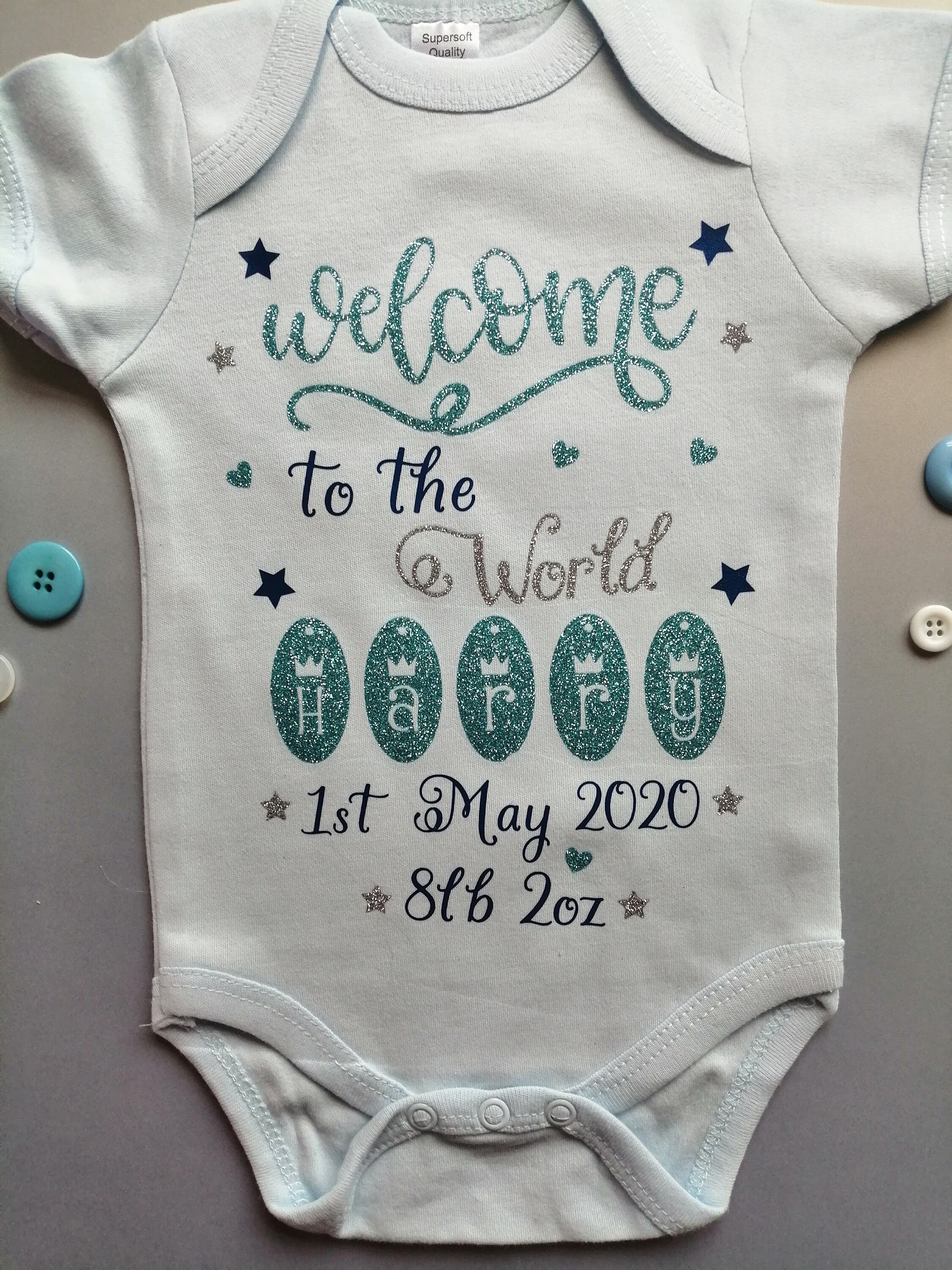 to the world new baby vest. A lovely gift or keepsake Etsy