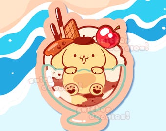 Adesivo per gelato con pompon