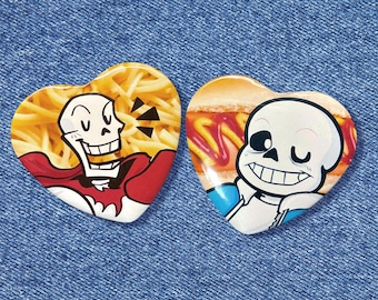 Botones de corazón de Skeleton Bros