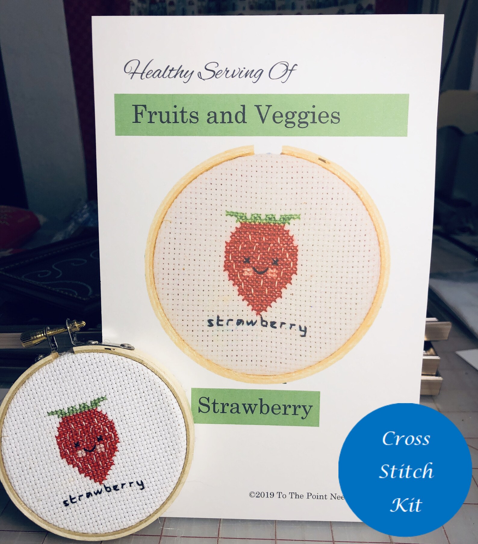 Beginner's Mini Strawberry Cross Stitch Kit Etsy