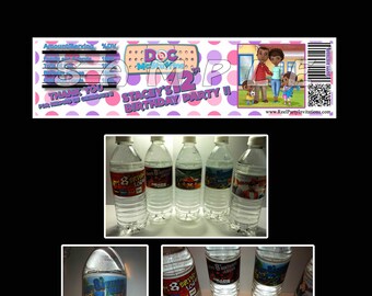 Items similar to Printable DOC MCSTUFFINS Customized Water Bottle Labels - 3 Wraps on Etsy