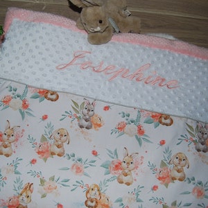 Forest animals baby blanket, personalized baby blanket, embroidered baby blanket, personalized birth gift, baby blanket
