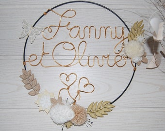 Personalized crown, wedding gift, gift for couple, wedding decoration, personalized wedding decoration, wedding decoration with first names