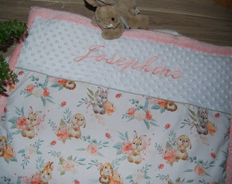 Forest animals baby blanket, personalized baby blanket, embroidered baby blanket, personalized birth gift, baby blanket