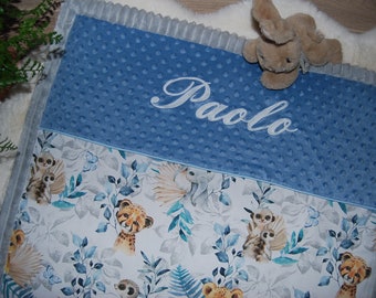 Savannah animal baby blanket, personalized baby blanket, embroidered baby blanket, personalized baby gift, baby blanket