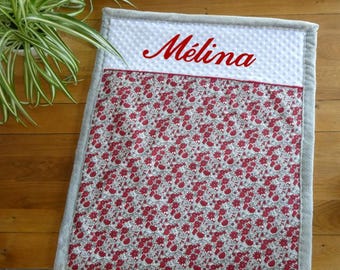 Sunflower baby blanket, personalized baby blanket, embroidered baby blanket, personalized birth gift, flower baby blanket