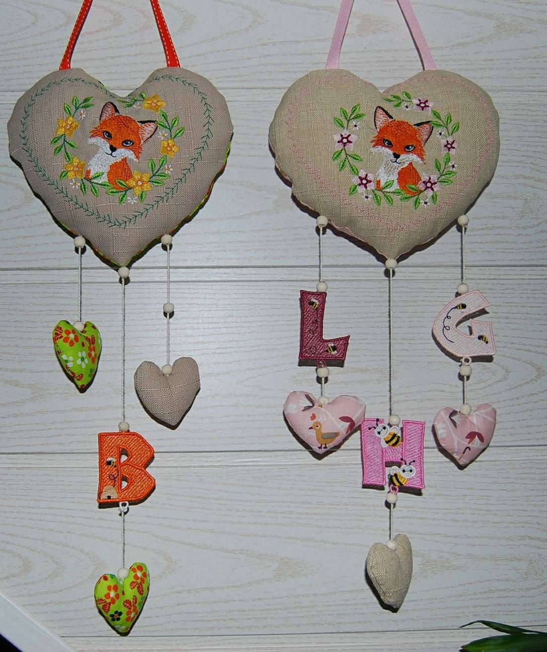 Suspension Coussins Cœurs avec ou Sans Lettre