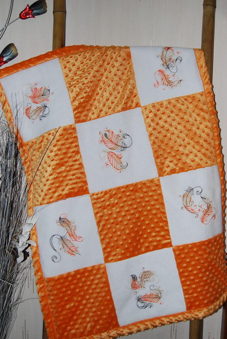Couverture Plaid Patchwork Fait Main, Style Pop Art, 100x130cm, Laine, Vintage