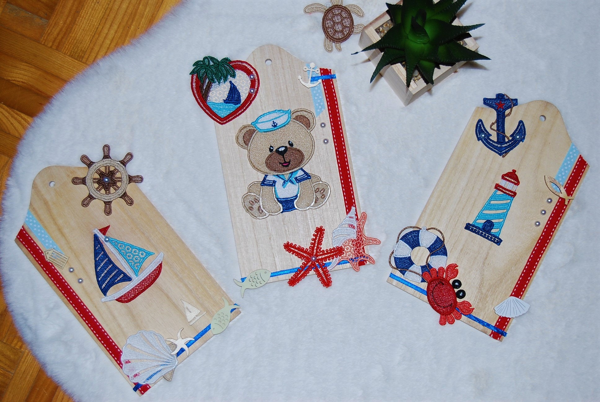 Lot de 3 Planches Ourson Marin