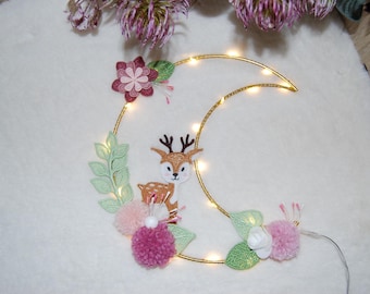 Moon night light, personalized night light, baby night light, birth gift, baby room decoration, wall decoration