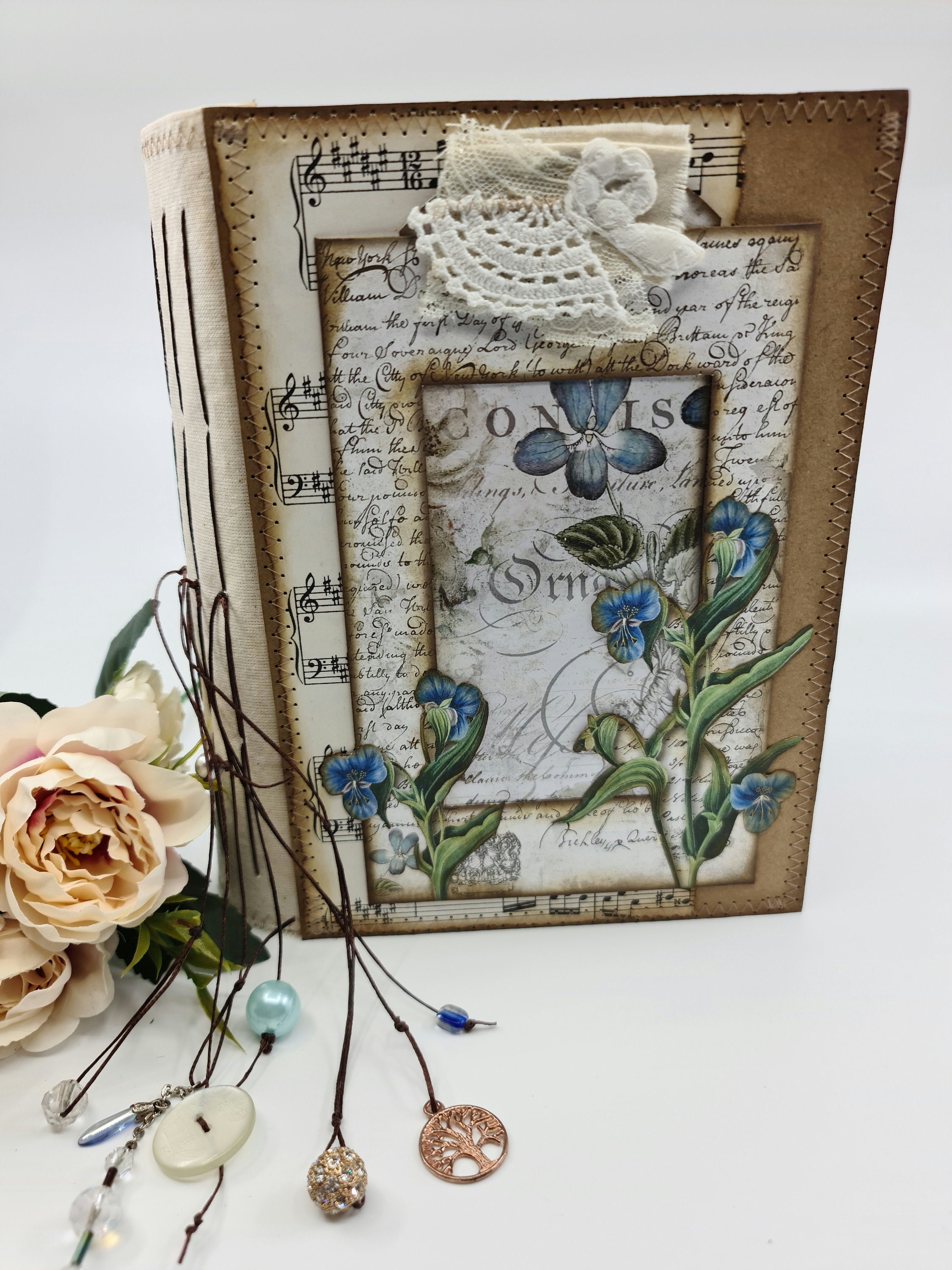 Junk Journal With Soft Spine , Hard Cover , Hand Made - Etsy
