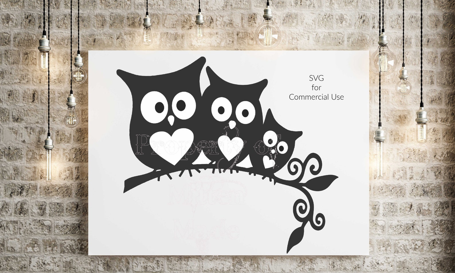 Owl family graphics design svg dxf eps by vectordesign on zibbet