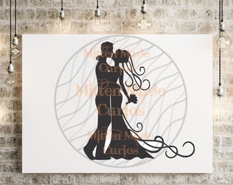 Bride and Groom wedding first kiss SVG digital instant download file for Silhouette Cricut vector art, vinyl cutting