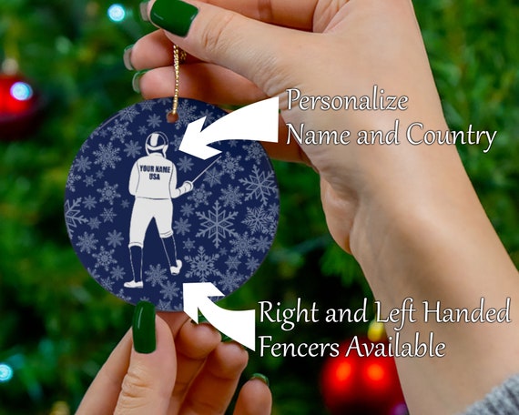 Personalized Fencing Christmas Ornament: Right-handed and - Etsy