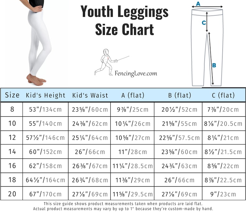 Youth Fencer Leggings En Garde Fencing Pants for Fencing Girls. Youth