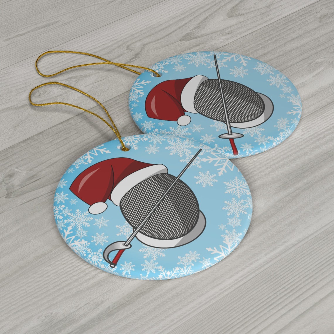 Fencing Christmas Ornament for Foil, Sabre and Epee Fencers and Coaches