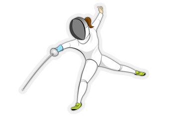 Epee Fencing Girl Sticker for Fencers