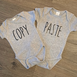 Copy and Paste Twin Onesies