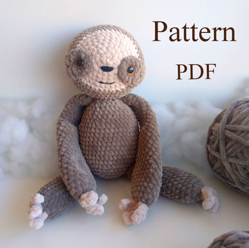 Crochet Sloth Pattern PDF Toy Plush Amigurumi | Etsy