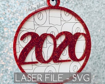 DIGITAL DOWNLOAD 2020 Toilet Paper Background layered ornament svg, Funny Ornament, Inappropriate Ornament