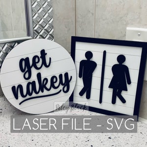 DESCARGA DIGITAL Obtener Nakey Funny Bathroom sign with frame svg , Digital Design, Bathroom sign, Bathroom décor, potty dance, Restroom symbols