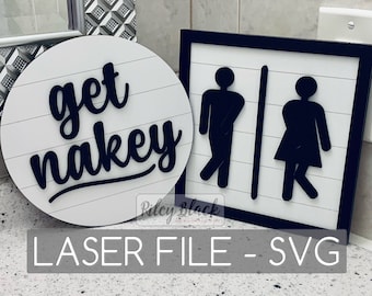 DESCARGA DIGITAL Letrero divertido para baño con marco svg, Diseño digital, Letrero para baño, Decoración de baño, baile de baño, Símbolos de baño