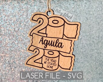 DIGITAL DOWNLOAD 2020 toilet paper ornament svg, Digital Cut File, Toilet Paper Roll, Funny Ornament, The year we stayed home