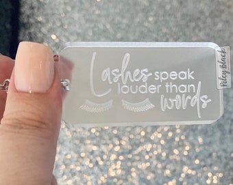DIGITAL DOWNLOAD Lashes Speak Louder Than Words Keychain svg, Digital Cut File, Eyelashes svg, Lash Tech