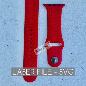 DIGITAL DOWNLOAD Hand-drawn Snake Skin Watchband File, svg, Watch Band Design, Laser Engrave, Scales