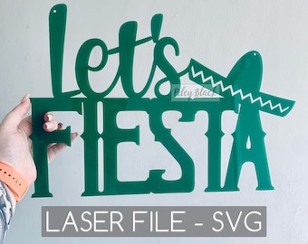 DIGITAL DOWNLOAD Let's Fiesta backdrop sign svg , Digital Design, Cinco De Mayo Party Decor, Fiesta party, Sombrero