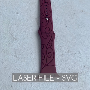 DIGITALE DOWNLOAD Hand-drawn Swirl Watchband File, svg, Watch Band Design, Laser Gegraveerd, Uniek