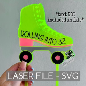 DIGITAL DOWNLOAD Skate Cake Topper svg, Roller Skate Topper, Skating, Roller Skate Party, Birthday