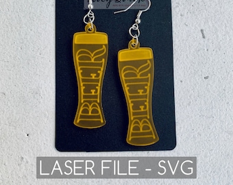 DIGITAL DOWNLOAD Hand-drawn Beer Earrings svg, Digital Cut File, Home Brewer Gift, Beer Gift, Beer Lover