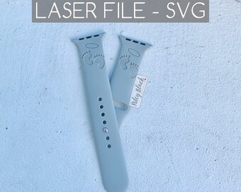 DIGITAL DOWNLOAD Hand-drawn Pregnancy/Infant Loss Watchband File, svg, Watch Band Design, Laser Engraved, Miscarriage