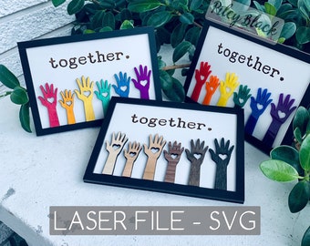 DIGITAL DOWNLOAD together. Frame svg, Digital Design, Unity, Human Rights, United Hands, Unity, Pride, Pride Month, We Stand Together