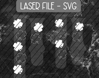 DIGITALE DOWNLOAD Hand-Drawn Shamrock Watchband File, svg, Watch Band Design, Laser Gegraveerd, Four Leaf Clover, Luck, Lucky, St Patrick's Day