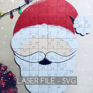 DIGITAL DOWNLOAD Santa DIY Kit Puzzle, svg, Digital Cut File, Fun diy set, Christmas Family Activity, handmade Gift, Unique Puzzle